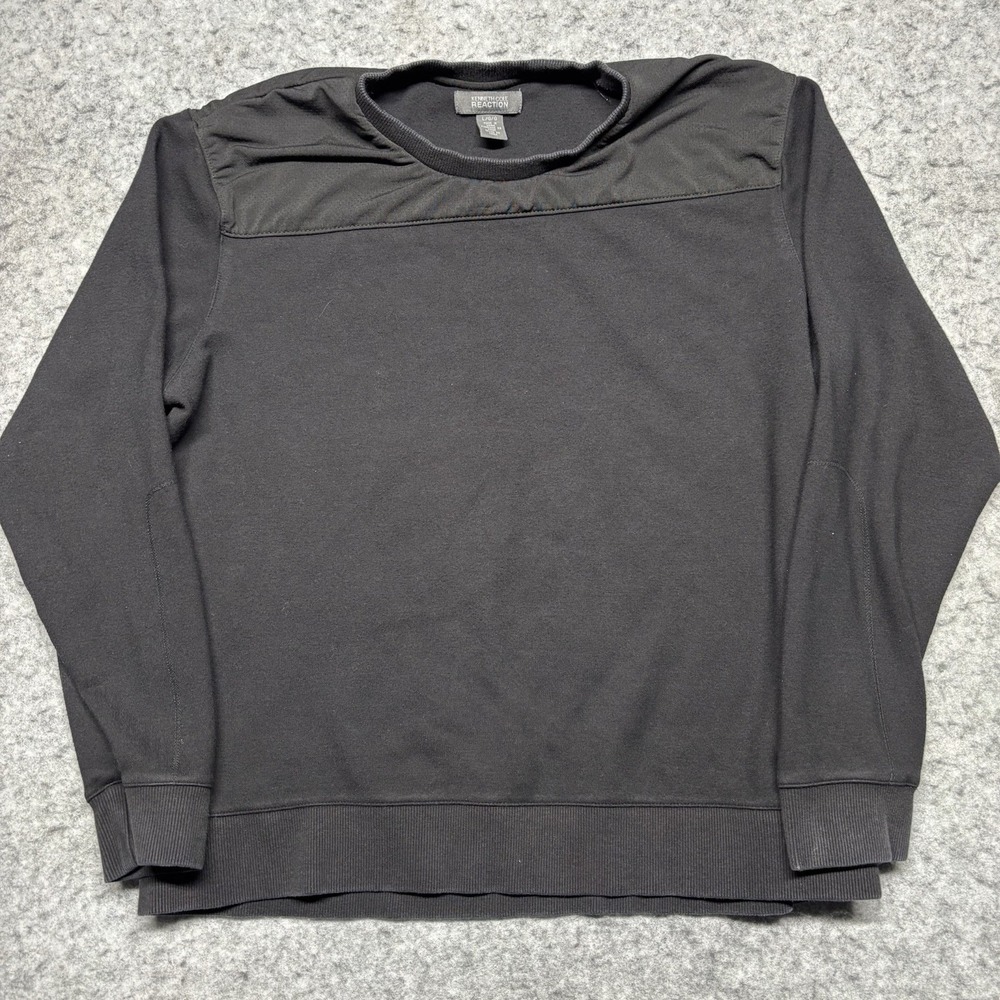 Kenneth Cole Reaction Long Sleeve Crewneck Sweater Mens Large Black